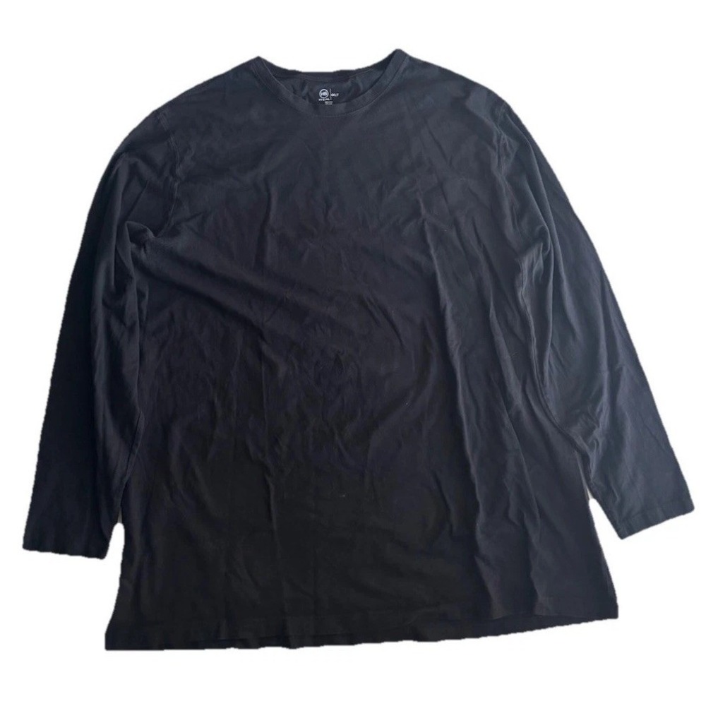 Men's Big and Tall DXL Black Long Sleeve Shirt Size 4XLT 100% Cotton Winter Fall